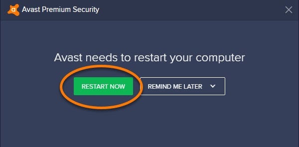 restart now